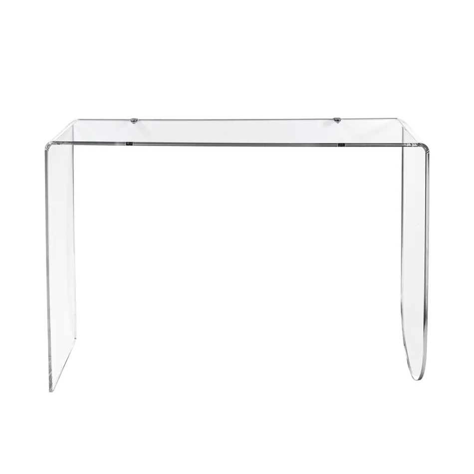 Mesa de consola Alarico em acrílico transparente com design moderno, fabricada na Itália. Viadurini