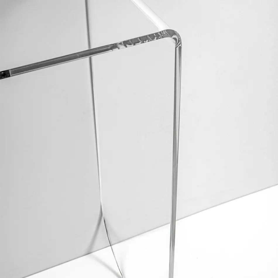 Mesa de consola Alarico em acrílico transparente com design moderno, fabricada na Itália. Viadurini