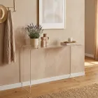 Mesa de consola Alarico em acrílico transparente com design moderno, fabricada na Itália. Viadurini