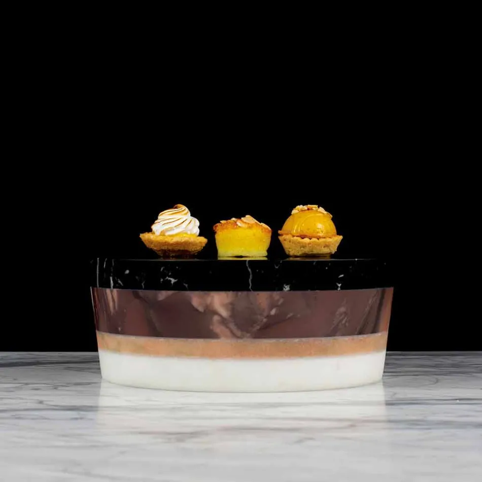 Recipiente da peça central de mármore laminado de luxo italiano - Leônida Viadurini