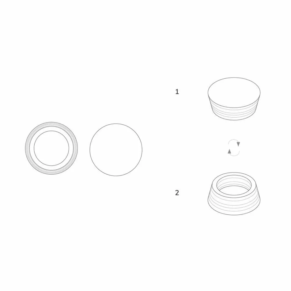 Recipiente da peça central de mármore laminado de luxo italiano - Leônida Viadurini