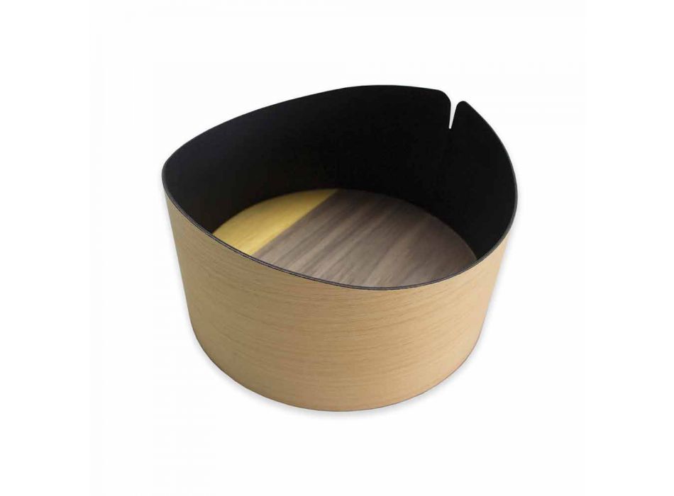 Caixa circular moderna em madeira real fabricada na Itália - Stan Viadurini