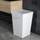 Container para Lavanderia em Madeira e Cristal Acrílico Colorido - Brugio Viadurini