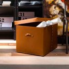 Moderna caixa de armazenamento em couro regenerado fabricado na Itália - Gabry Viadurini