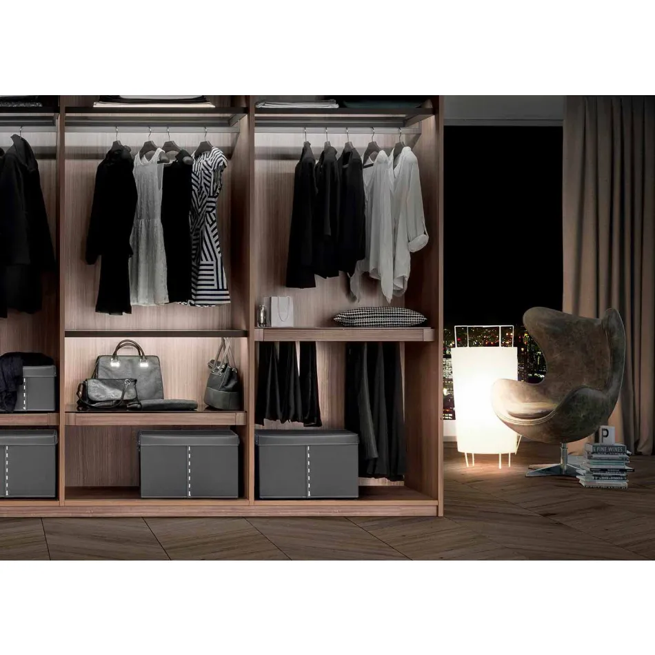 Moderna caixa de armazenamento em couro regenerado fabricado na Itália - Gabry Viadurini