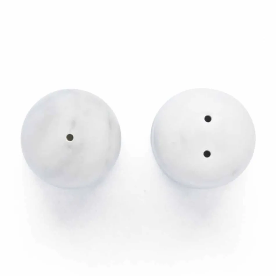 Recipientes de sal e pimenta em mármore de Carrara e Marquinia fabricados na Itália - Xino Viadurini