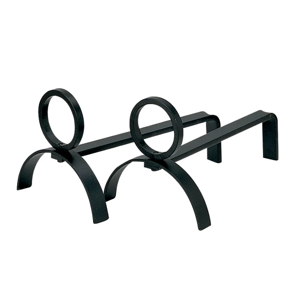 Par de Lareira Metálica Andirons Altura 21 cm Fabricado na Itália - Sari Viadurini