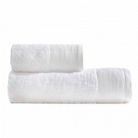 Par de toalhas de banho turco de algodão colorido e linho - Senna Viadurini