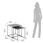 Par de Mesas de Centro em Aço Pintado Antracite - Sospiro Viadurini