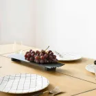 Par de Bandejas em Aço Lacado Preto ou Ouro com Design Moderno - Savona Viadurini