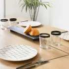 Par de Bandejas em Aço Lacado Preto ou Ouro com Design Moderno - Savona Viadurini