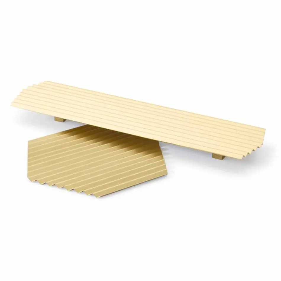 Par de Bandejas em Aço Lacado Preto ou Ouro com Design Moderno - Savona Viadurini