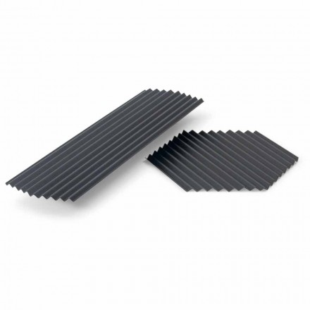 Par de Bandejas em Aço Lacado Preto ou Ouro com Design Moderno - Savona Viadurini