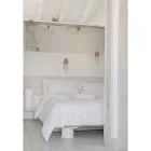 Capa de edredom dupla em linho com bolsa de armazenamento de gotas de renda - Amadeus Viadurini