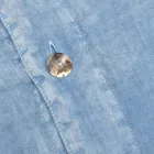 Capa Dupla de Linho Azul Claro com Botões e Aba - Ljuba Viadurini