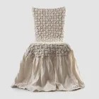 Capa Elegante para Cadeira com Encosto para Sala em Linho Bordado - Panteo Viadurini