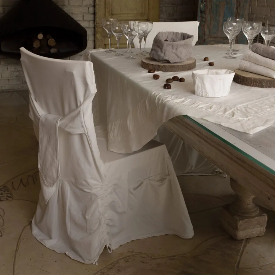 Capa Elegante para Cadeira para Sala em Algodão Colorido com Encosto - Filippa Viadurini