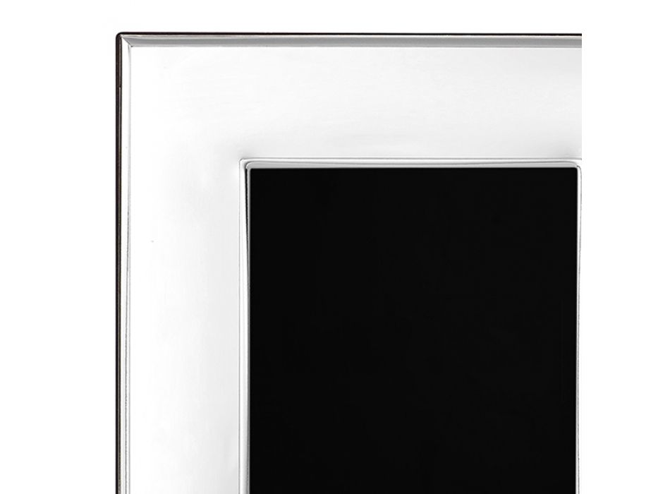 Moldura de foto moderna em prata, vidro e design vertical de madeira - Sammy Viadurini