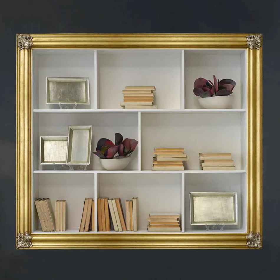 Estante de parede em madeira geloton produzida na Itália Giulio Viadurini