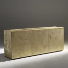 Aparador de 3 portas com 3 prateleiras internas em madeira e MDF - Pesci Viadurini