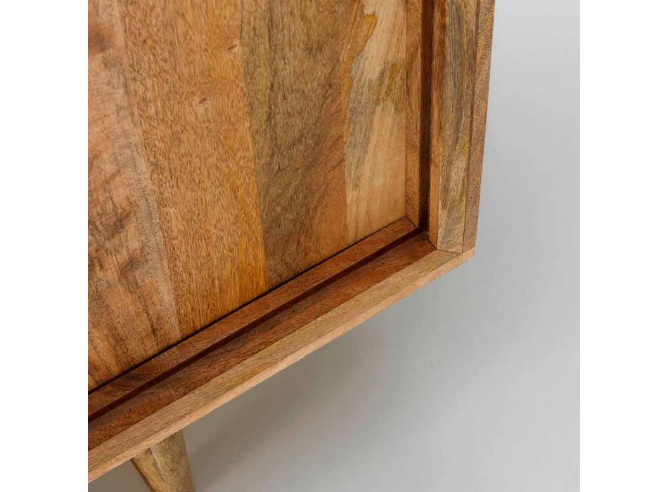Aparador com duas portas de correr de design em madeira de manga, Cepagatti Viadurini