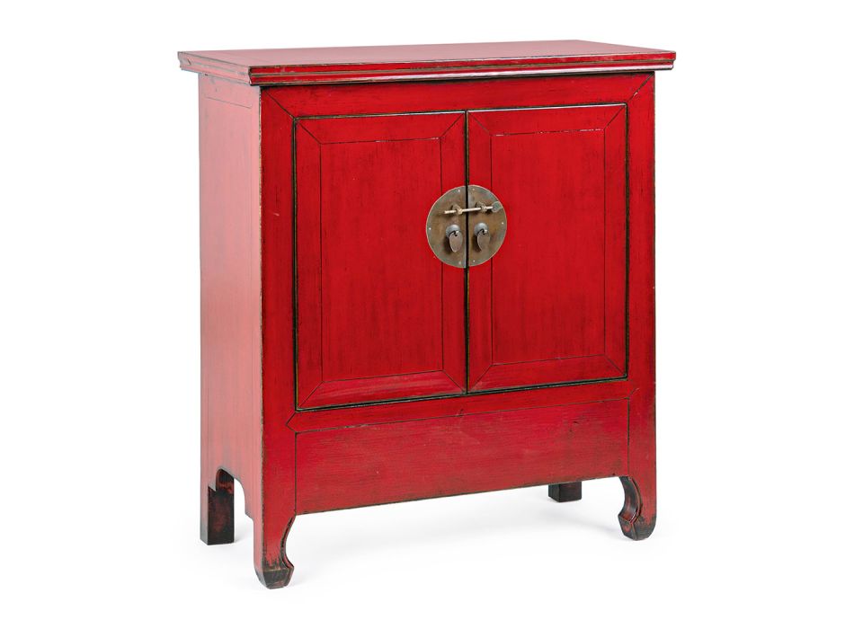 Aparador Baixo Vintage com 2 Portas em Red Elm Wood Homemotion - Konan