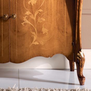 Aparador de madeira para sala de estar clássico com embutidos feito na Itália - Ottaviano