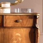 Aparador de madeira para sala de estar clássico com embutidos feito na Itália - Ottaviano Viadurini