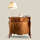Aparador de madeira para sala de estar clássico com embutidos feito na Itália - Ottaviano Viadurini