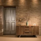 Aparador com 2 Portas e 3 Gavetas em Madeira Tropical Reciclada - Corrediça Viadurini