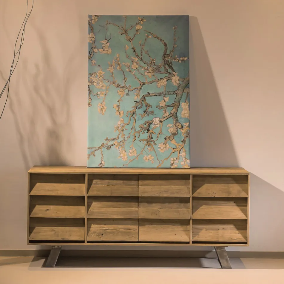 Aparador Sala com 2 Portas Centrais e 6 Gavetas Laterais - Corrediça Viadurini