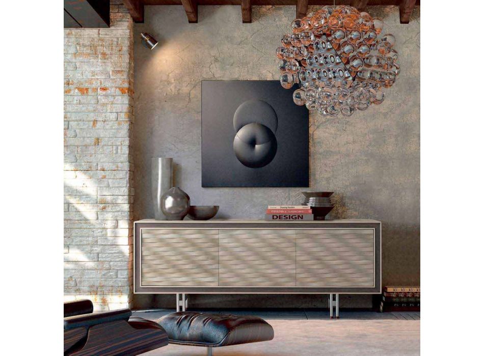 Aparador de design moderno em madeira maciça, W192 x D 50 cm, Teresa Viadurini