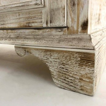 Aparador de madeira maciça de abeto com prateleiras internas Made in Italy - Pierrot