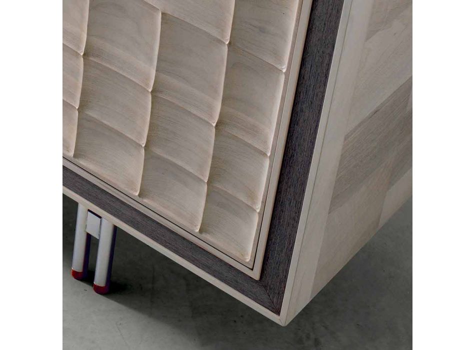 Aparador de design moderno com 3 portas Anna de madeira maciça Viadurini