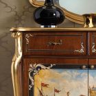 Aparador de sala de estar em madeira com decoração veneziana Made in Italy - Ottaviano Viadurini