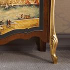 Aparador de sala de estar em madeira com decoração veneziana Made in Italy - Ottaviano Viadurini