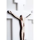 Crucifixo Salvador Branco Gravado a Laser Fabricado na Itália - Glora Viadurini