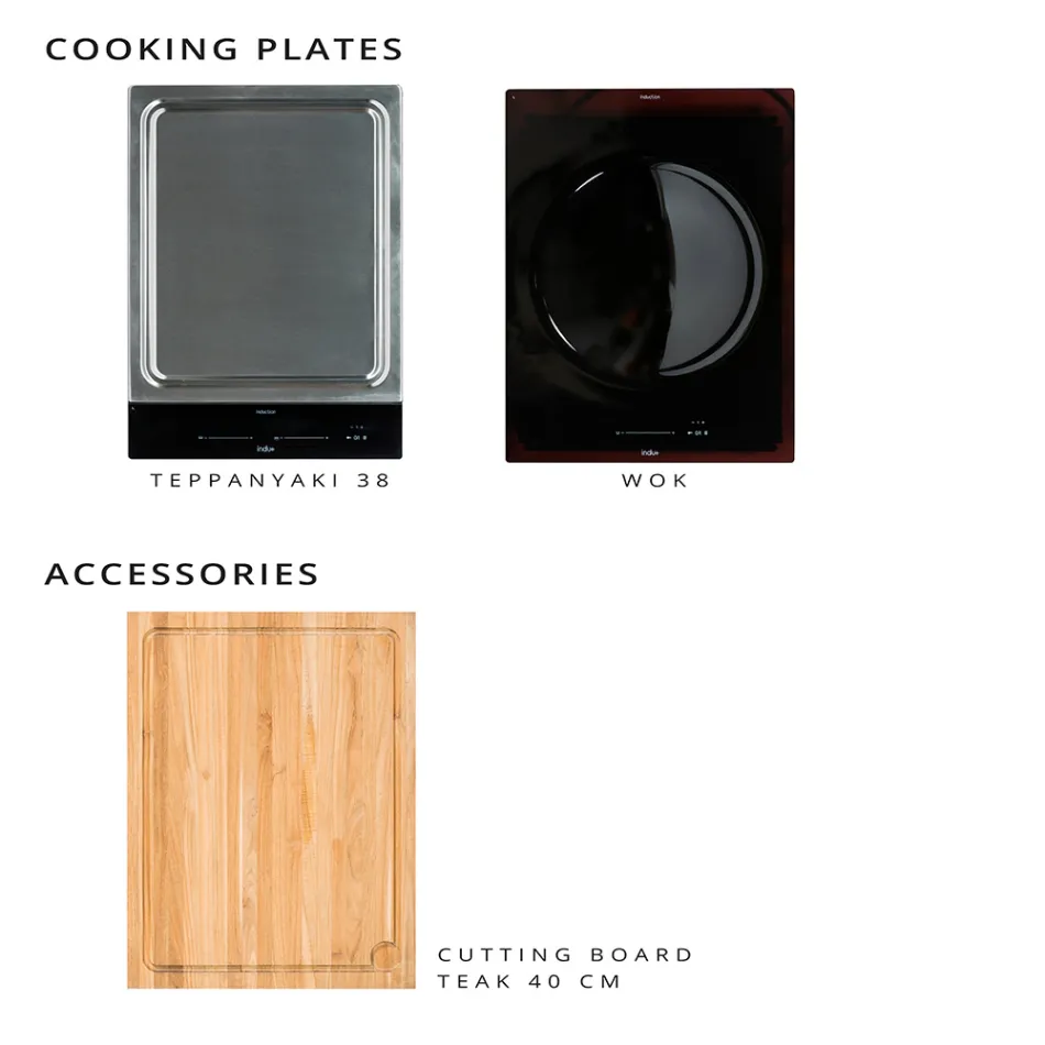 Cozinha de exterior 141x70x93 cm em teca maciça e alumínio - Stilosa Viadurini