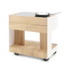 Cozinha de exterior 96x70x93 cm em teca maciça e alumínio - Refined Viadurini