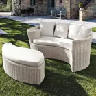 Garden Daybad em Polyrattan Fiber 2 Elements - Mulher Viadurini