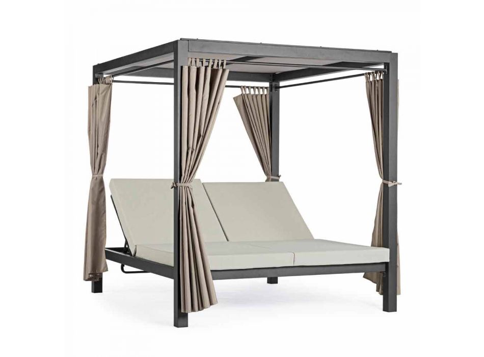 Sofá-cama para uso externo em Textilene e Alumínio com Encostos Reclináveis - Anastasia Viadurini