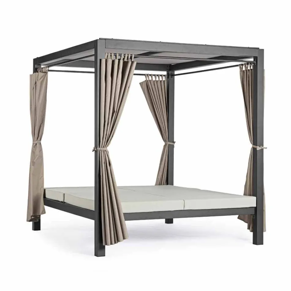 Sofá-cama para uso externo em Textilene e Alumínio com Encostos Reclináveis - Anastasia Viadurini