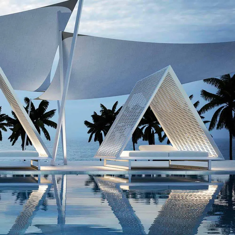 Sofá de jardim luxuoso em alumínio e tecido - Frame Vineyard by Vondom Viadurini