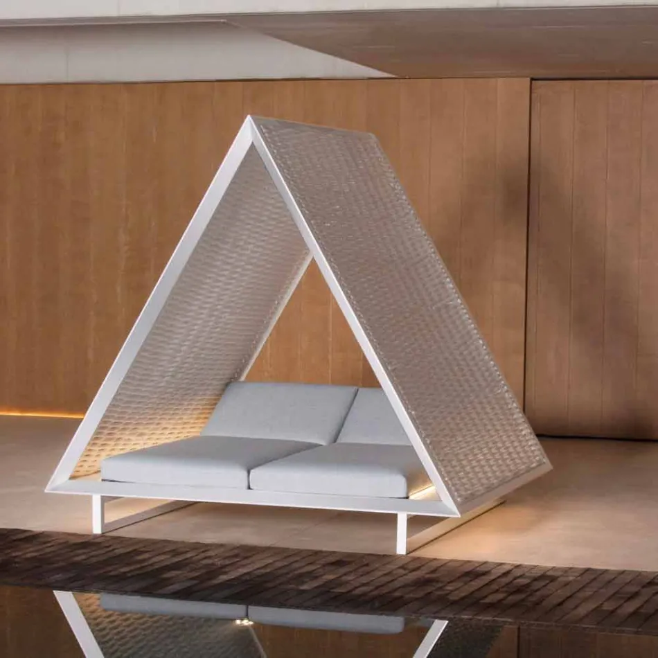 Sofá de jardim luxuoso em alumínio e tecido - Frame Vineyard by Vondom Viadurini