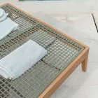 Espreguiçadeira de jardim em teca, alumínio, corda e almofadas - Jacuzzi Viadurini