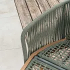 Espreguiçadeira de jardim em teca, alumínio, corda e almofadas - Jacuzzi Viadurini