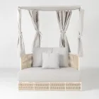 Chaise longue de jardim em teca, alumínio e corda com almofadas - Arcangelo Viadurini