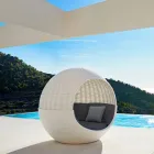 Design redondo de sofá-cama de jardim luxuoso com corda trançada - Ulm Moon by Vondom Viadurini