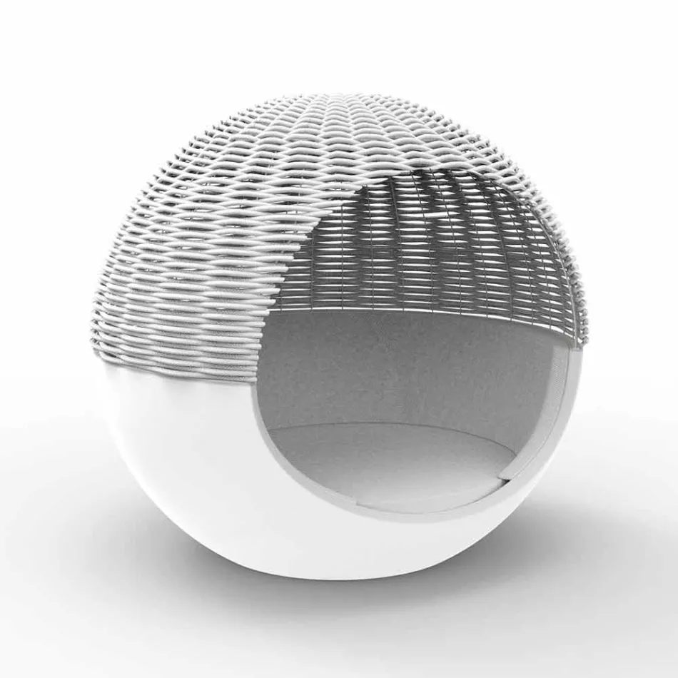 Design redondo de sofá-cama de jardim luxuoso com corda trançada - Ulm Moon by Vondom Viadurini