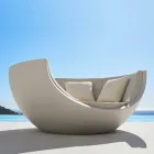 Sofá-cama para exterior luxuoso com design circular em polietileno - Ulm Moon by Vondom Viadurini